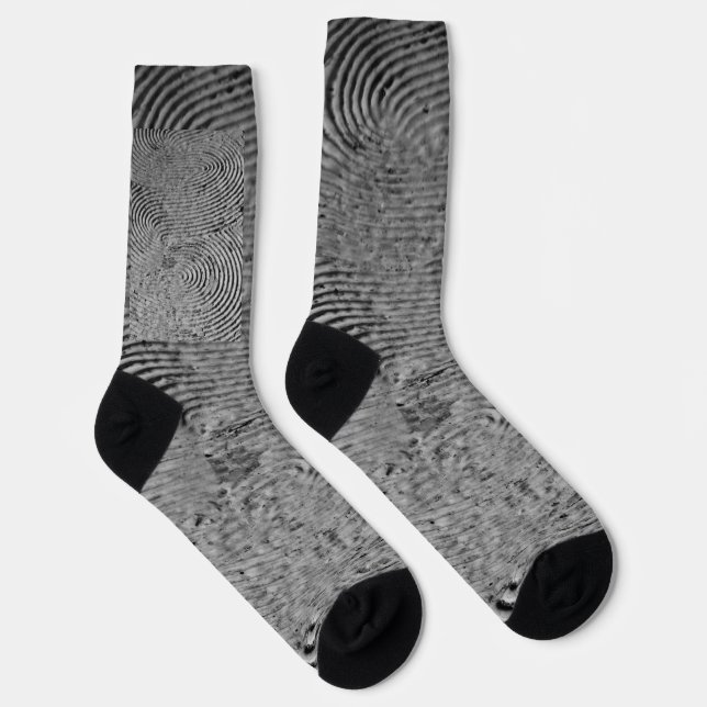 Chaussette Chaussettes à motif d'empreinte digitale monochrom (Droite)