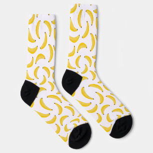 Chaussette Chaussettes à motif d'illustration de banane jaune