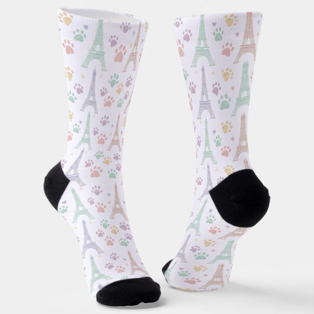 Chaussette Chaussettes à motif empreinte de patte pastel Pari (Angulaire)