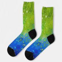 Chaussettes à motif Galaxie Bleu Jaune et Indigo