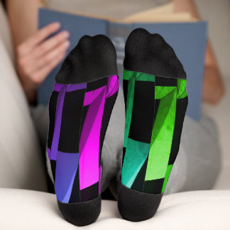 Chaussette Chaussettes à motif géométrique noir et gris moder