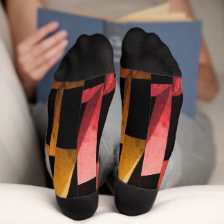 Chaussette Chaussettes à motif géométrique noir et gris moder