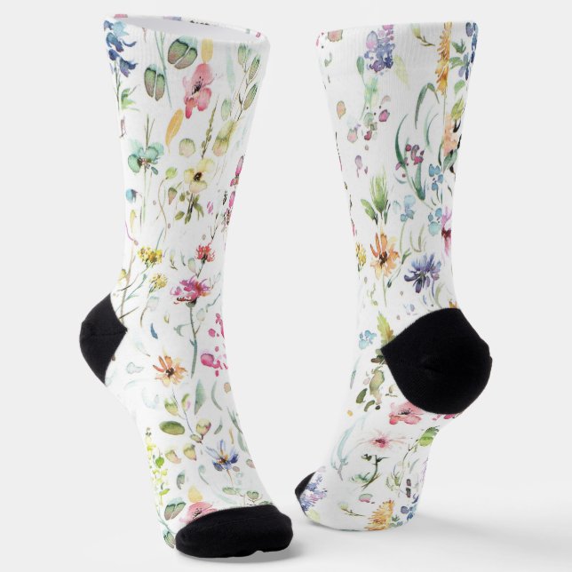 Chaussette Chaussettes à motifs floraux à fleurs lunaires (Angulaire)