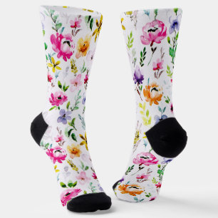 Chaussette Chaussettes à motifs floraux à fleurs lunaires