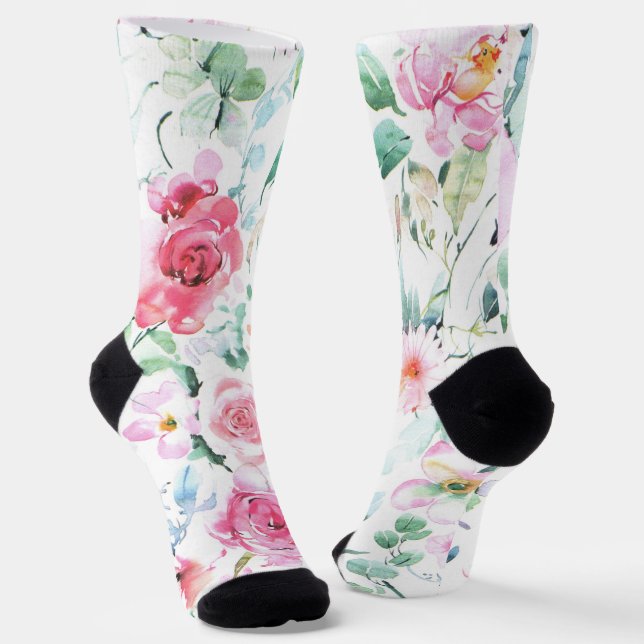 Chaussette Chaussettes à motifs floraux à fleurs lunaires (Angulaire)
