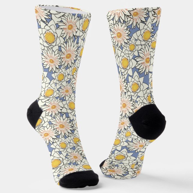 Chaussette Chaussettes à motifs floraux de tournesol lunaire (Angulaire)