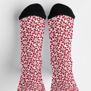 Chaussette Chaussettes à motifs rouge et blanc avec feuille r