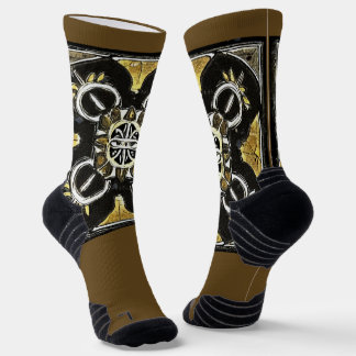 Chaussette Chaussettes Abstrait Noir Or Motif