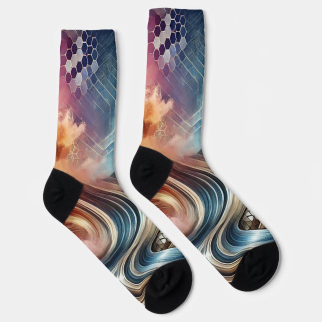 Chaussette Chaussettes Abstraites à spirale cosmique (Droite)