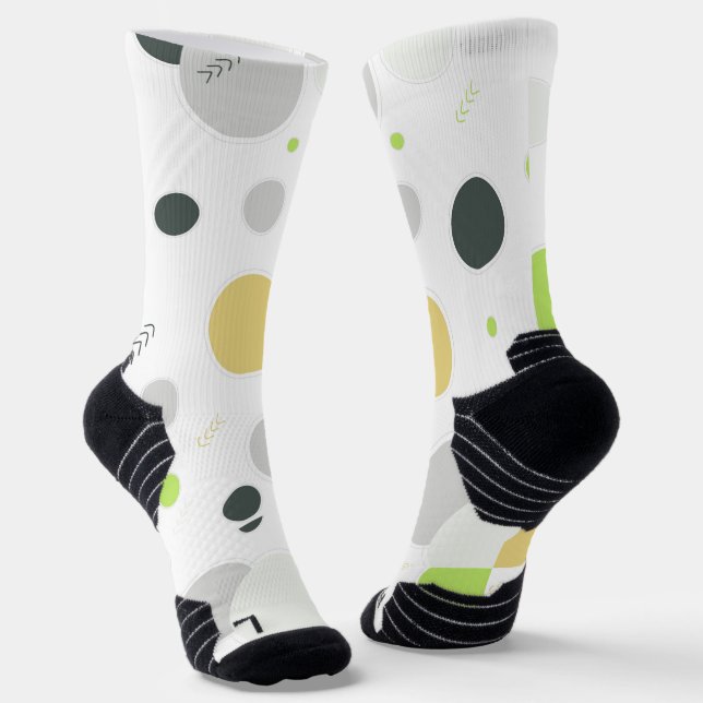 Chaussette Chaussettes Abstraites Motif point-Blanc, Gris, Ch (Angulaire)