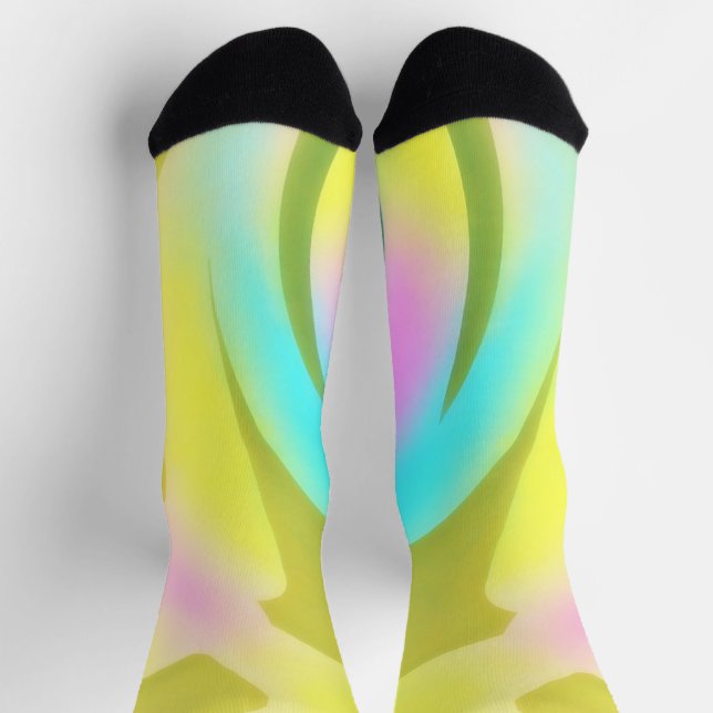 Chaussette Chaussettes amusantes d'art abstrait jaune or (Haut)