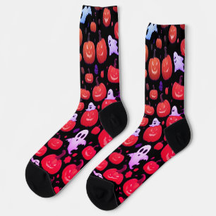 Chaussette Chaussettes amusantes Halloween Ghoost rose