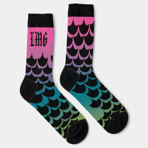 Chaussette Chaussettes arc-en-ciel à motif monogrammé sirène