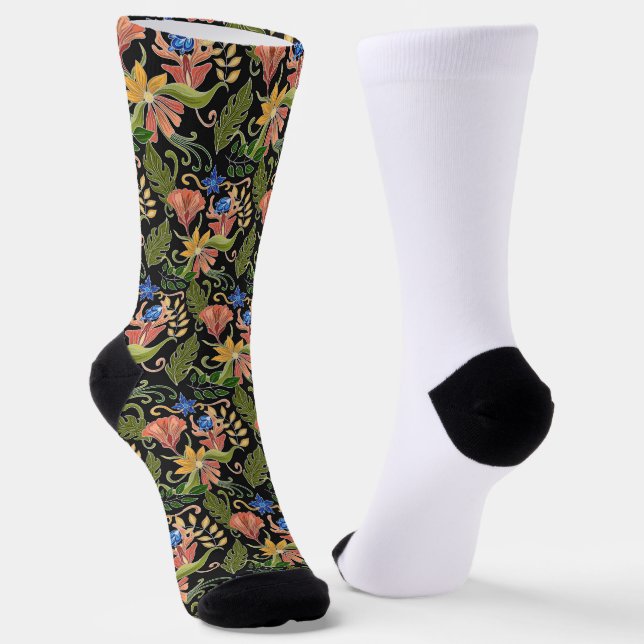 Chaussette Chaussettes Art Déco et fleurs (Angulaire)