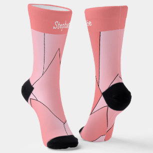 Chaussette Chaussettes Art Déco Rose