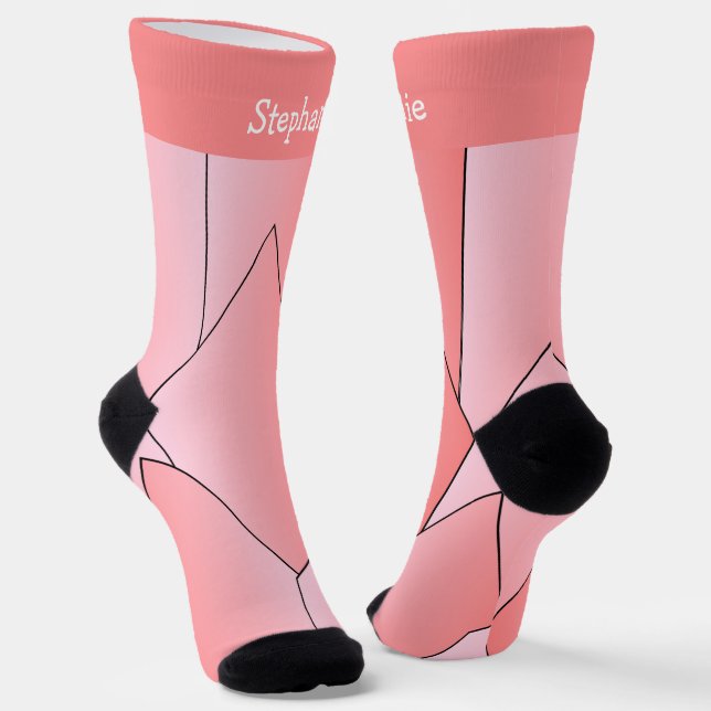 Chaussette Chaussettes Art Déco Rose (Angulaire)