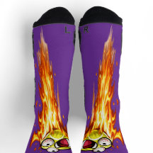 Chaussettes Athlétiques Balles de Tennis en feu.