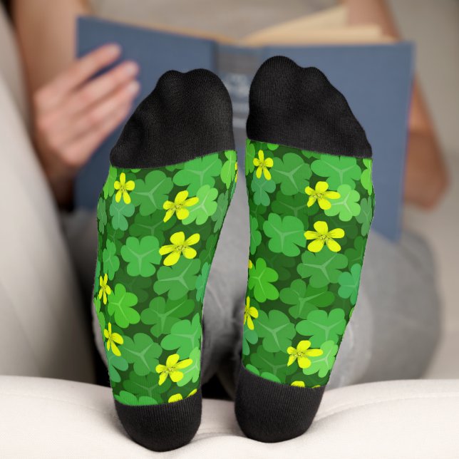 Chaussette Chaussettes au Trèfle Vert Clair (Fond)