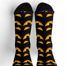 Chaussettes avec visage de citrouille de Halloween