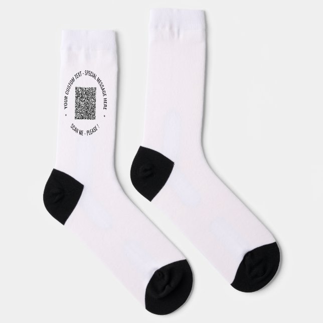 Chaussette Chaussettes avec votre code QR et texte personnali (Droite)