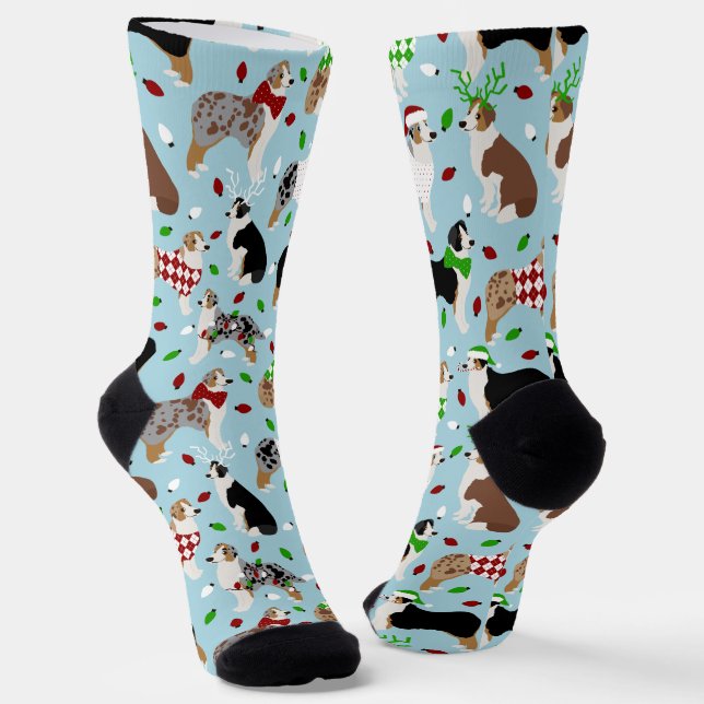 Chaussette Chaussettes berger australiennes de Noël (Angulaire)
