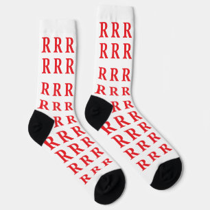 Chaussette Chaussettes blanches à monogramme personnalisé rou