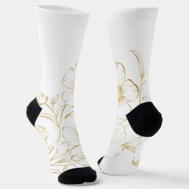 Chaussette Chaussettes blanches avec des manchettes noires pr (Angulaire)