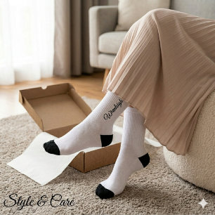 Chaussette Chaussettes blanches durables personnalisées avec