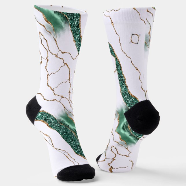 Chaussette Chaussettes blanches Emerald Green Parties scintil (Angulaire)