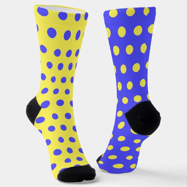 Chaussette Chaussettes bleues jaunes avec Pois ou Choisir des (Angulaire)