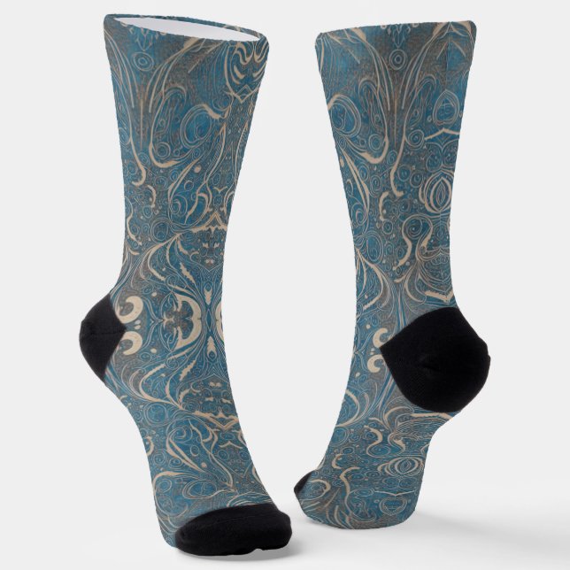 Chaussette Chaussettes Bleues Motifs gothiques (Angulaire)