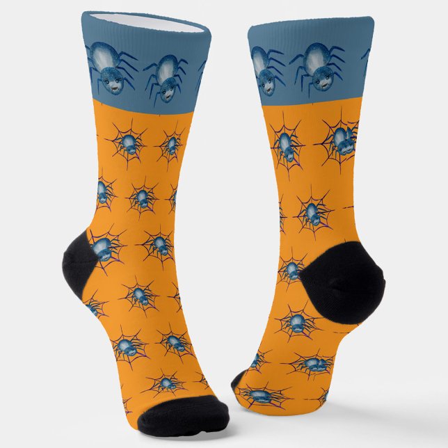 Chaussette Chaussettes Blue Spider et Web Crew (Créateur téléchargé)