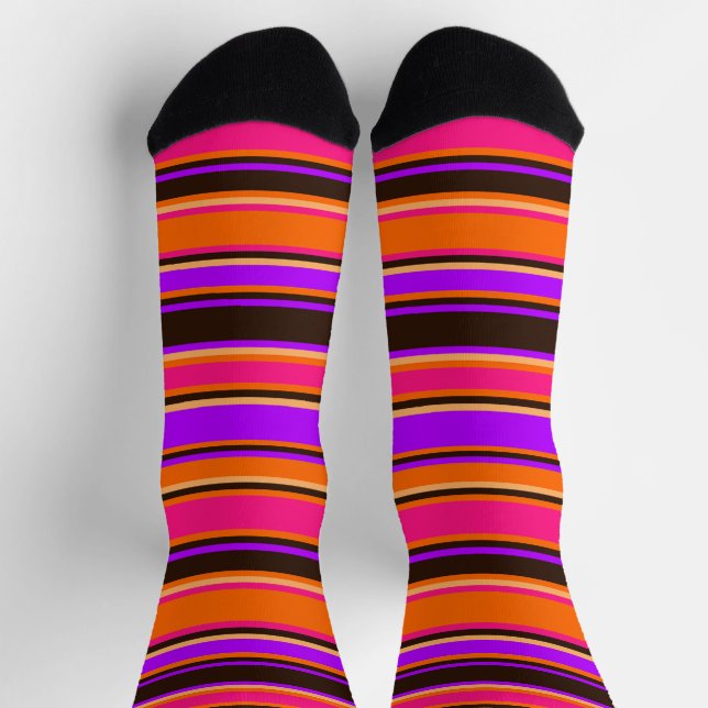 Chaussette Chaussettes Bold Orange, Magenta et Purple Crew (Haut)