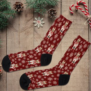 Chaussette Chaussettes bordeaux d'hiver avec Yorkshire Terrie