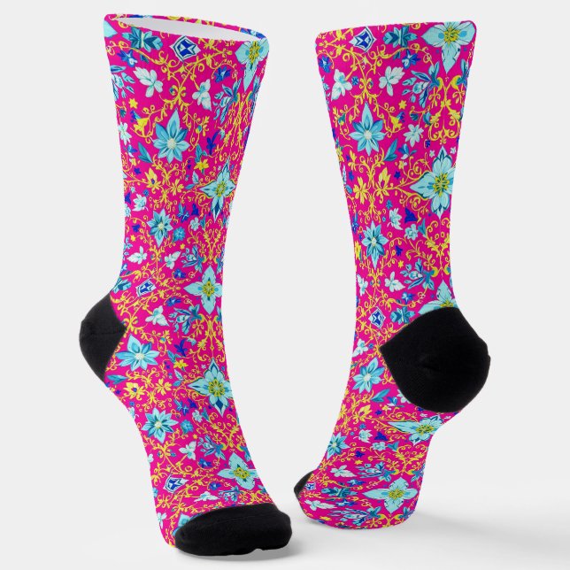 Chaussette Chaussettes Brillantes Motifs Élaborés Sans Coutur (Angulaire)