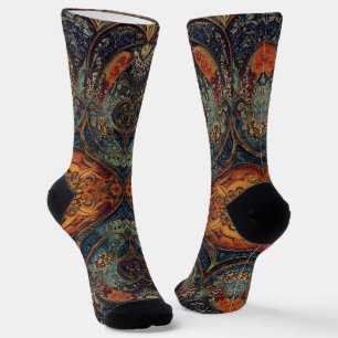 Chaussette Chaussettes Brillantes Motifs Élaborés Sans Coutur