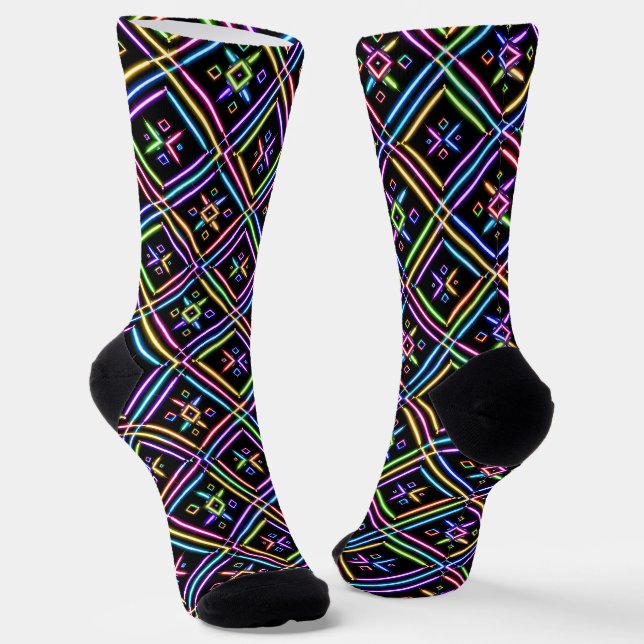 Chaussette Chaussettes Brillantes Motifs Elaborés Sans Coutur (Angulaire)
