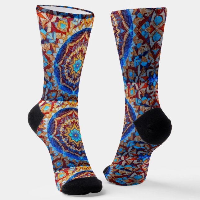 Chaussette Chaussettes Brillantes Motifs Élaborés Sans Coutur (Angulaire)