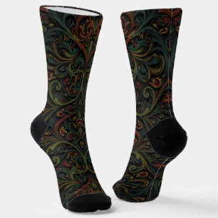 Chaussette Chaussettes Brillantes Motifs Élaborés Sans Coutur