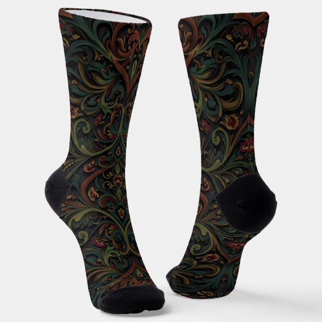 Chaussette Chaussettes Brillantes Motifs Élaborés Sans Coutur (Angulaire)