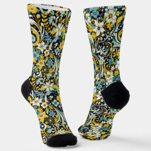 Chaussette Chaussettes Brillantes Motifs Élaborés Sans Coutur