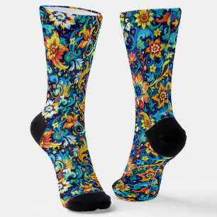 Chaussette Chaussettes Brillantes Motifs Élaborés Sans Coutur