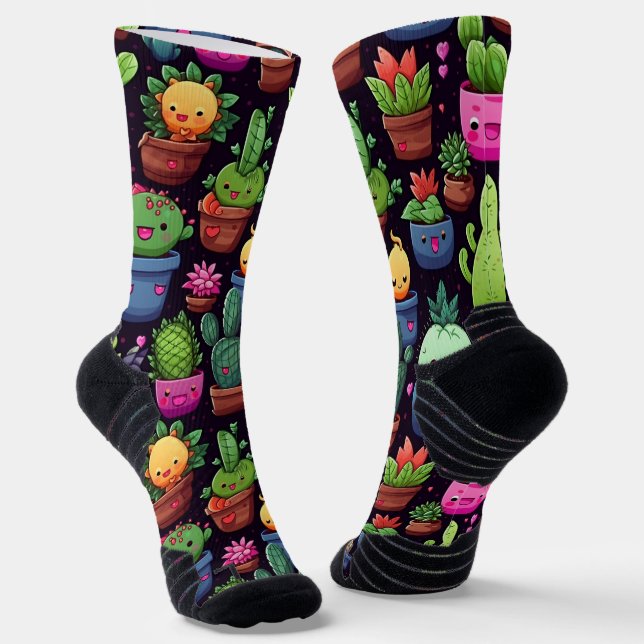 Chaussette Chaussettes Cactus Kawaii #2 (Angulaire)