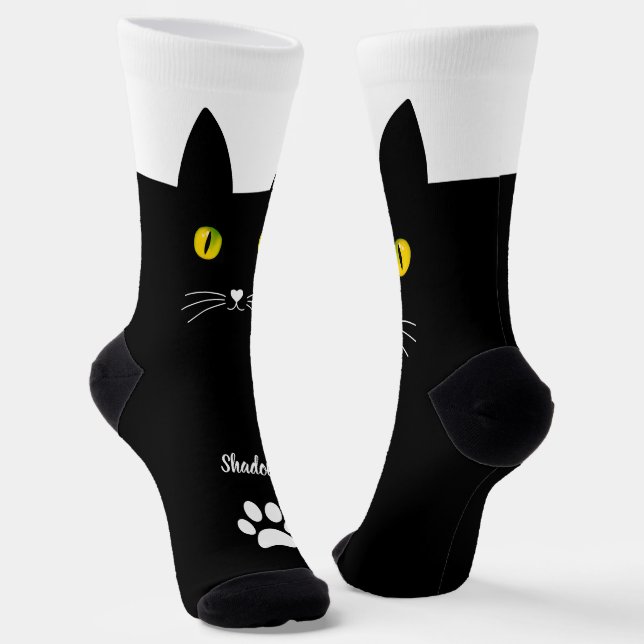 Chaussette Chaussettes Cadeau de Chat Noir Mignon pour les Am (Angulaire)