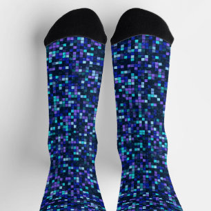 Chaussette Chaussettes Carrés bleues