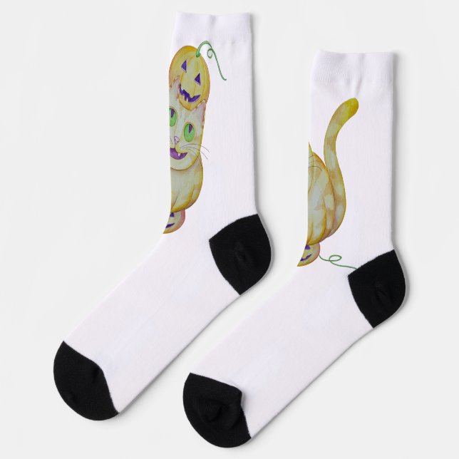 Chaussette Chaussettes Cat-O-Lantern (Gauche)