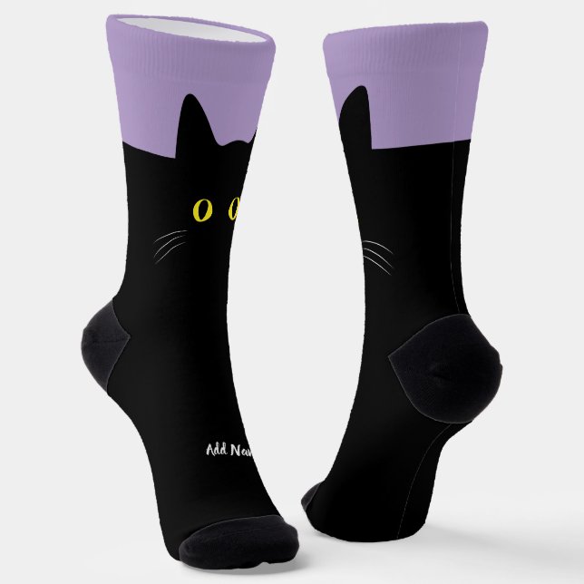 Chaussette Chaussettes Chat Noir avec Nom Personnalisé – Cade (Angulaire)