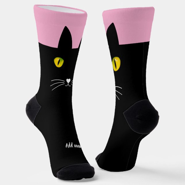 Chaussette Chaussettes Chat Noir Cadeau pour les Amateurs de  (Angulaire)