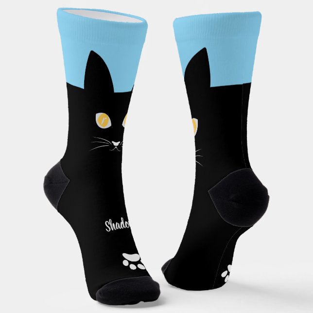 Chaussette Chaussettes Chat Noir Cadeau pour les Amateurs de  (Angulaire)