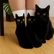 Chaussettes Chat Noir Cadeau pour les Amateurs de